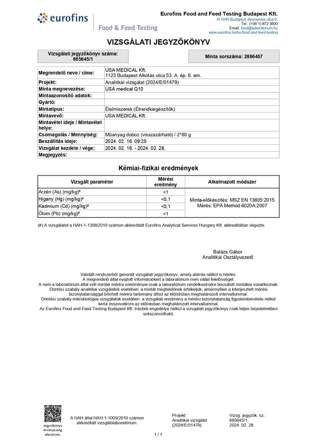 USA Q10 koenzim kapszula 60 db