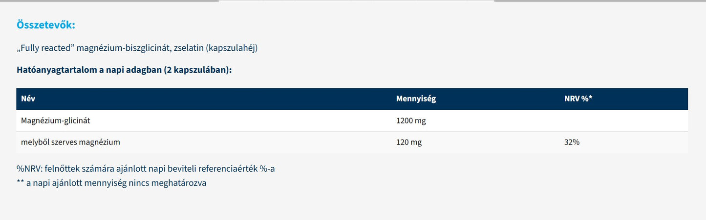 USA Magnézium biszglicinát kapszula 60 db