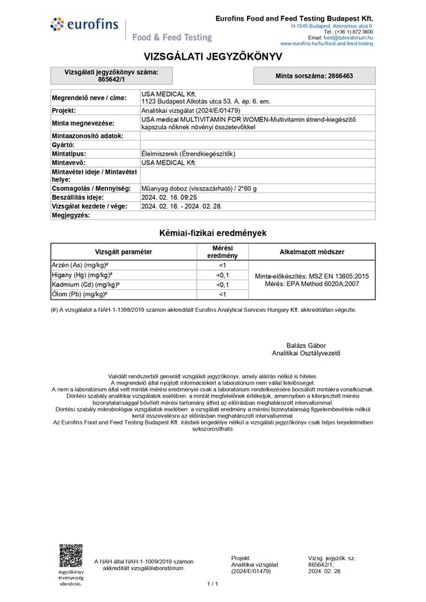 USA Multivitamin Nőknek