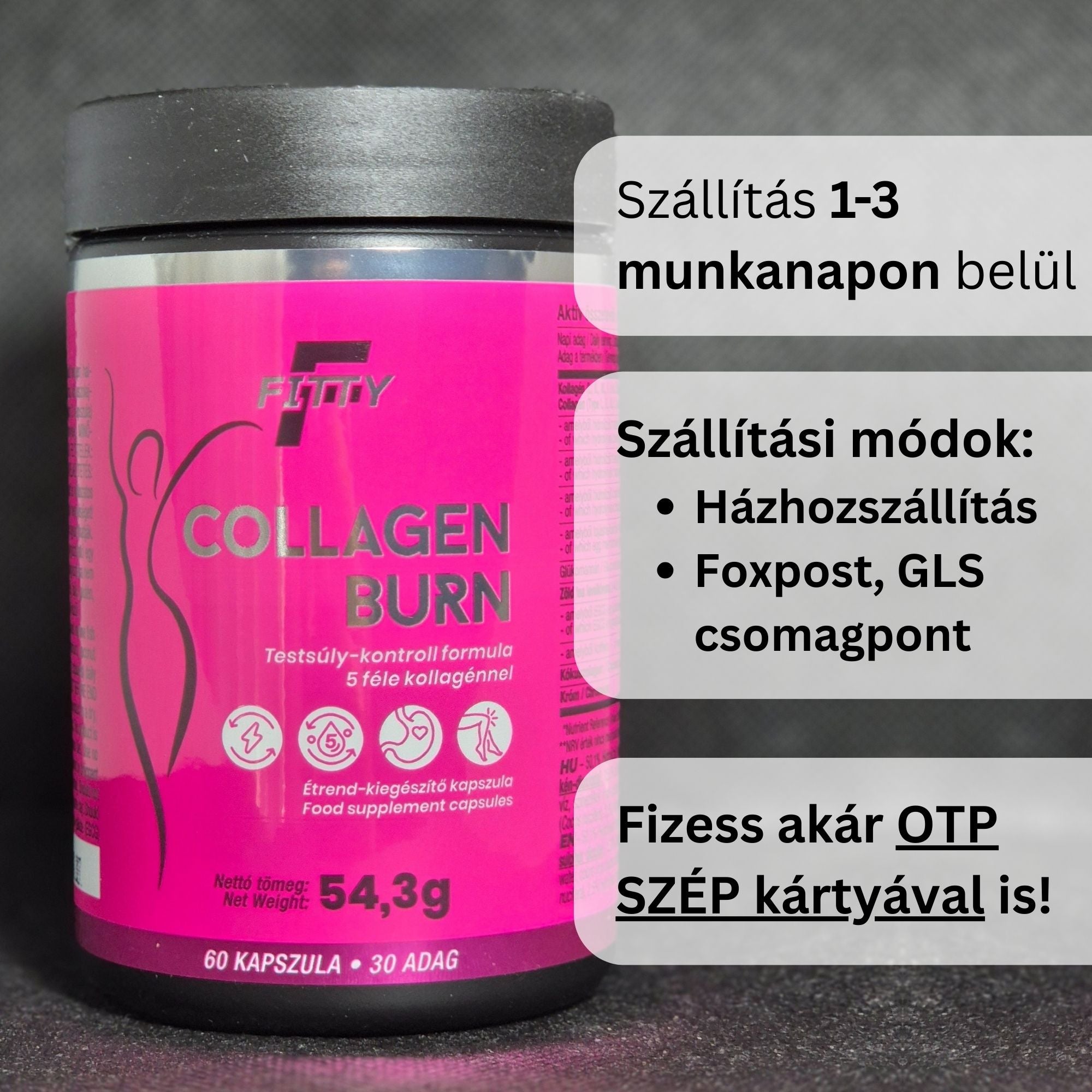 Fitty Collagen Burn kapszula - Testsúly-kontroll formula 5 féle kollagénnel