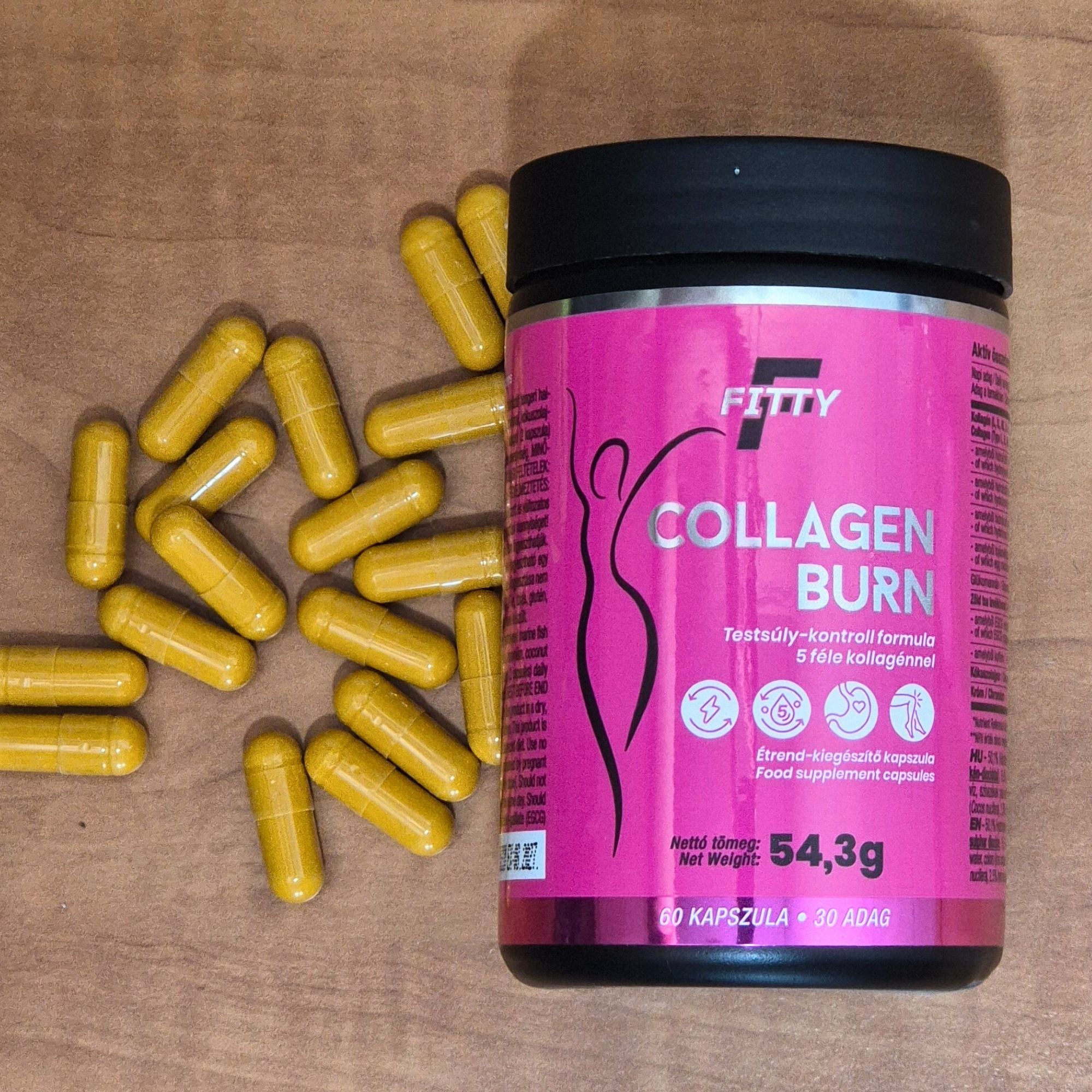 Fitty Collagen Burn kapszula - Testsúly-kontroll formula 5 féle kollagénnel