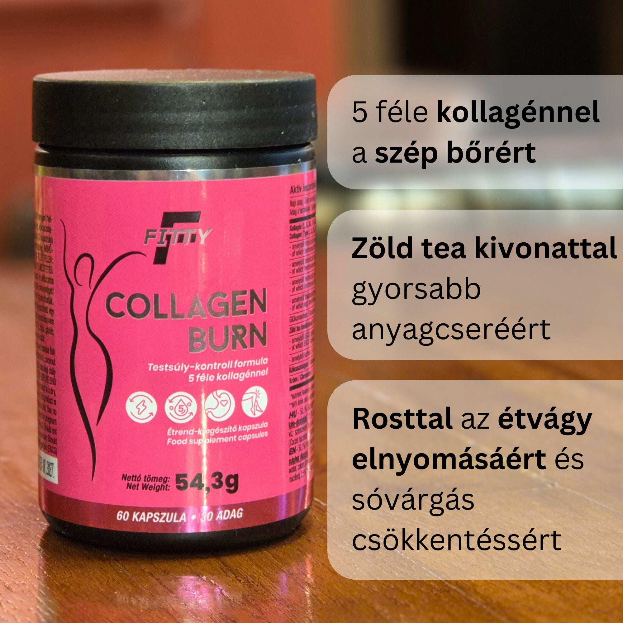 Fitty Collagen Burn kapszula - Testsúly-kontroll formula 5 féle kollagénnel